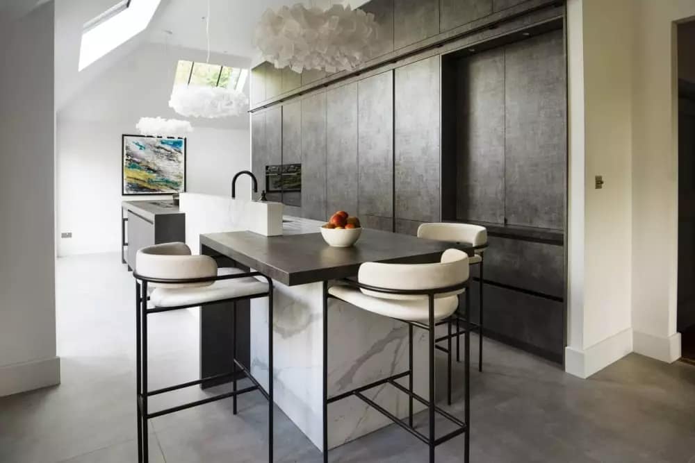 Single-Wall-Luxury-kitchen-min Grey modern luxury kitchen