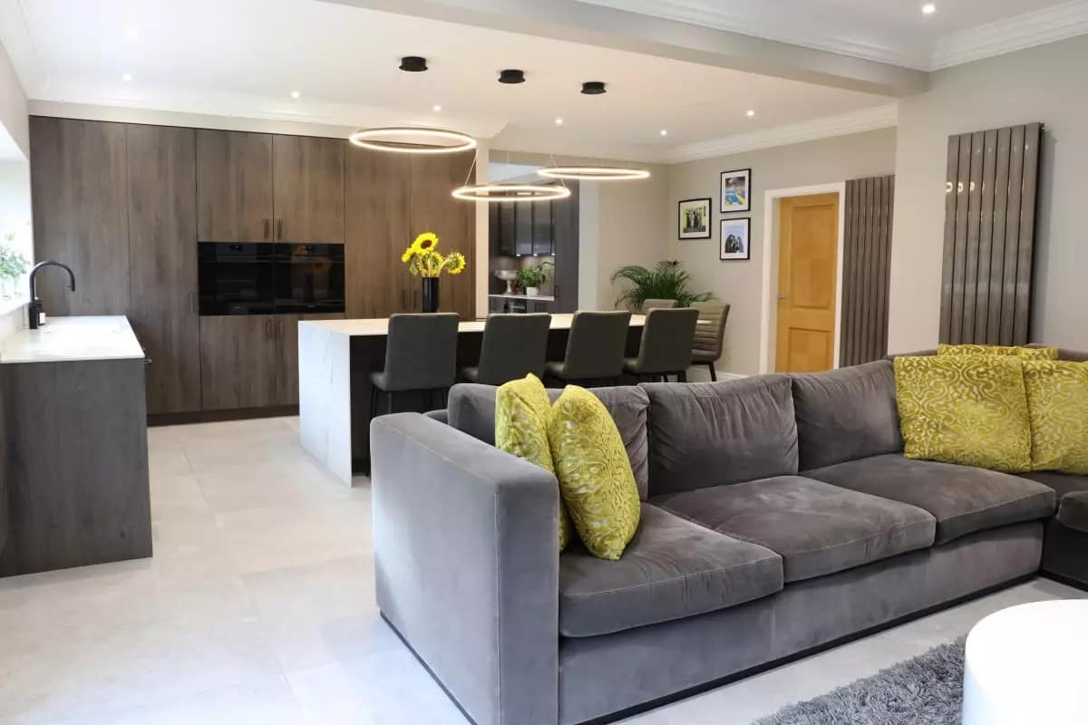 Open plan kitchen and living room Open plan kitchen and living room