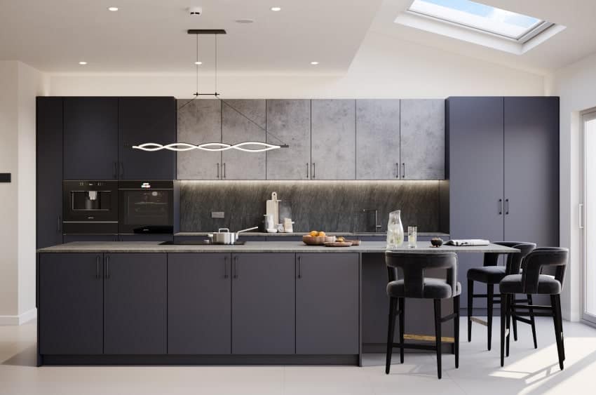 Indigo-Chicago-Concrete blue modern kitchen